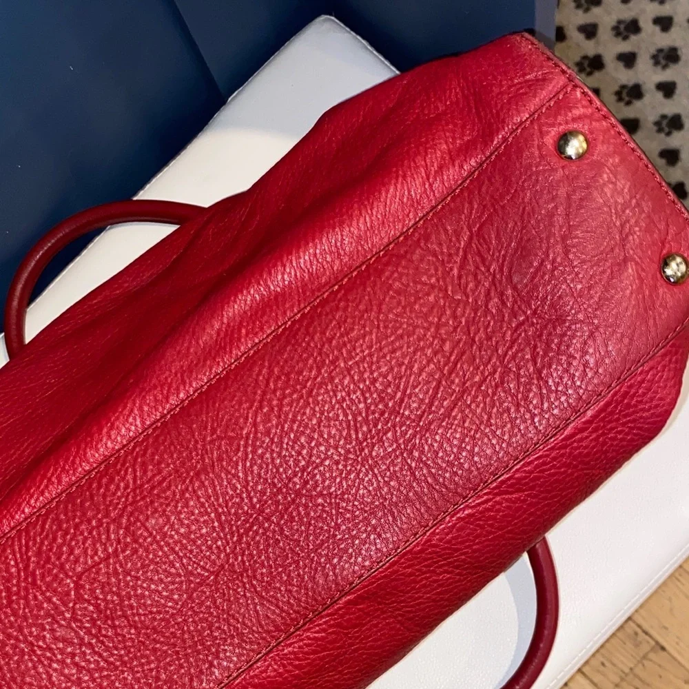 Michael Kors Hamilton‎ Red Pebbled Leather Shoulder Bag